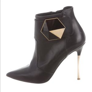 Nicholas Kirkwood Black & Gold Leather Ankle Boots